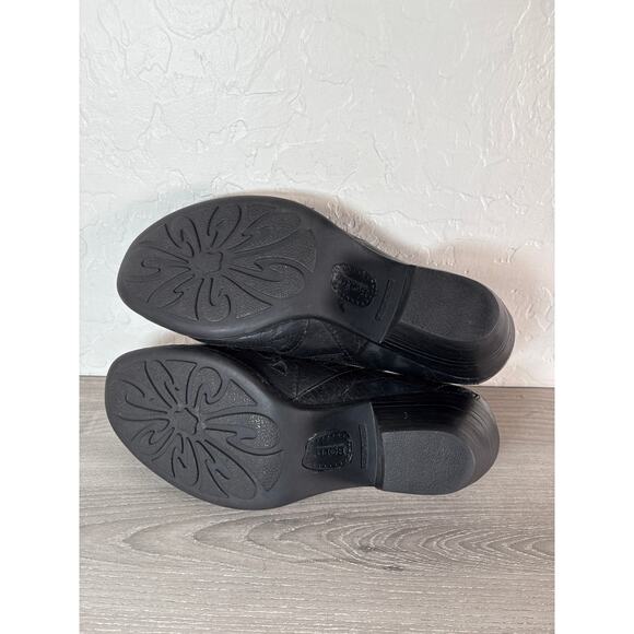 Born Amibeth Booties Womens 9.5 / 41 Black Leather Western Wingtip Ankle Vintage - Picture 7 of 7